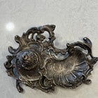 Vintage Art Nouveau Silver Bronze Metal Ink Well W  Cover Floral Swirls 7 5x5 5