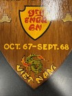 Original Vietnam Era 1967-68 Usmc 9th Engineer Bn Plaque Named
