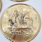 4 Vintage Brass Sailing Ship Decorative Metal Wall Plates Boats Ocean Nautical