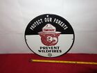 Vintage 11 3 4 In Smokey Bear Prevent Fires Sign Heavy Metal Porcelain - S 343 E
