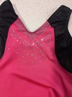 Great Gk Elite Adult Medium Am Gymnastics Dance Leotard Salmon Pink Sequin Soft