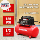 Air Tools  2 Gallon Portable Air Compressor 1 3 Hp Oil-free Max 125 Psi Pressure