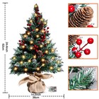 Mini Artificial Christmas Tree W  Led String Lights Ornaments Tabletop Xmas Tree