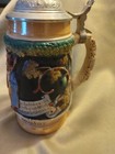 Original King German Pewter Lidded Beer Stein    gumbrinus Und St  Salvator    9in