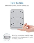 6 Outlet Extender 1080j Surge Protector With 3 Usb Charger Port Wall Adapter Tap