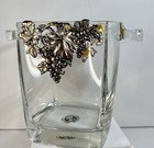 Vintage 90   s Arthur Court Glass Ice Bucket Chiller Grape Motif Marked France 