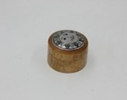 Vtg Wood Sun Trinket Box Made In Thailand - Round Wood Metal tin Sunshine Gift