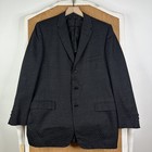 Vtg 1950s Blazer Mens 40r Black 3 Button Geometric Canvased Jacket Petrocelli