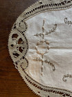 Bobbin Lace Table Runner - Early 20th Century - Beige Linen - H1