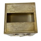 Vtg Gold Tone Metal Tissue Box Cover 3d Butterfly Accents Mcm Hollywood Regency
