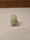 Vintage Carved Green Jade Foo Lion 2  Tall Sculpture Chinese Figurine