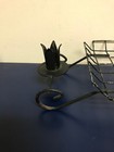 Vintage Candlestick Candle Holder Quatrefoil Mesh Black Wire Centerpiece Basket