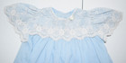 Vintage Peaches N Cream Blue Polka Dot White Lace Toddler Girls Dress Size 24 Mo