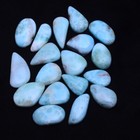 18 Pcs Natural Larimar 15mm-21mm Cabochon Glossy Loose Untreated Gemstones Lot