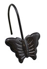 Set Of 12 Decorative Butterfly Shower Curtain Hooks Rings Hangers Bronze Finish