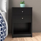 Bedroom Bedside Nightstand End Table With 2 Drawers Storage Wood Organizer Black