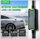  Level 2 Ev Charger 40a 240v  Portable Electric 40a-20ft-8 Levels Adj Abs Shell
