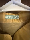 Vintage Tesoros Manila Barong Tagalog Mens Small Yellow Gold Lined Organza