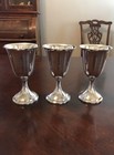 Vintage Sterling Silver Wine Goblets  70 Set Of Three 6 1 4 