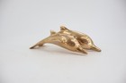 Vintage Brass Double Dolphin Swimming Pair Figurine Polished Mcm Coastal Decor