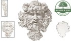 Medium Bacchus Wall Hanging  12 Inch Greenman Face Sculpture In Antique Stone
