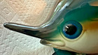 Vintage Ross Art Ceramic Sailfish Marlin Coin Bank Nautical Tropical Beach Decor