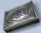 Antique Silver Trinket Box   A Tribute To The Arts   Scene   800 Fine Silver