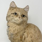 Antique Vintage Hubley Persian Cat Sitting Signed Cast Iron Door Stop 9   302