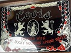 Vintage Coors Beer Mirror Framed Sign Display Rocky Mountain Spring 13x10    Lions