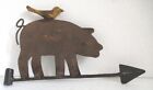 Iron Pig With Bird Weather Vane Hog Weathervane 
