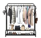Heavy Duty Clothing Garment Rack Sturdy Clothes Organizer Double Rails Hanger