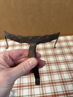 Early mid 18th Century Hand Forged Iron Kettle Pusher  Unique W Edge Decoration