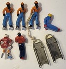 Vintage Barclay Lead Skating Figures   Sleds Lot Of 8