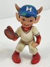 Vintage Lefton Little Red Devil Pixie Boy Baseball Player Figurine 565a 3 5   