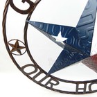 24  God Bless Our Home Barn Star Texas Flag Metal Embossed License Plate Sign