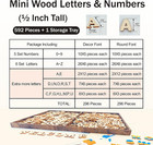 592 Pieces 1 2 Inch Mini Wooden Alphabet Letters And Unfinished Wood Numbers Wit