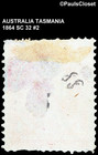 Tasmania 1864 Sc 32 Queen Victoria 6p Red Lilac Ung Wm 49 F vf  2