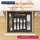 Lifewit Expandable Silverware Organizer  Plastic Utensil Tray For Kitchen Drawer