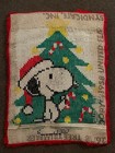 Vtg Snoopy Peanuts Latch Hook Rug Wall Hanging Finished 17x23  Christmas Tree