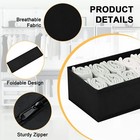 4 Set Black Drawer Organizers Foldable Closet Dividers Baby Clothes Belt Tie