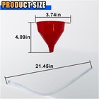 Flexible Long Hose Fuel Funnel With Wide Mouth  Universal For Autom Model  1pc