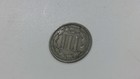 1865 Nickel Three-cent Piece  Fine Condition Free Shipping