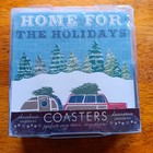 Vintage Coasters Truck camper Christmas  Winter 4 Set Usa Nib      