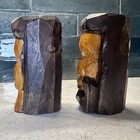 Jamaican Hand Carved Wood Tiki Tribal Totem Figurine 4  Folk Art Set Of 2