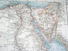 1899 Original Antique Map Of Egypt   Sudan   Sinai Nubia Cairo Nile Africa