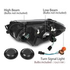 Right Passenger Headlight For Chevy Sonic 12-16 Chrome Clear Lens Black Housing