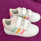 Adidas Grand Court Kids Hook   Loop Sneakers Us 10k Eu 27 White Pink