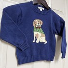 Beaufort Bonnet Company Navy Blue Cotton Sweater Dog W  Winter Scarf Size 5
