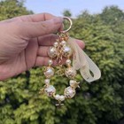 2025 Dior Vip Gift Yellow Holiday Ribbon Key Ring Key Chain Bag Charm