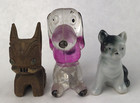 Miniature Dog Figurine Lot Of 3 Mini Vintage Ceramic Plastic Snoopy